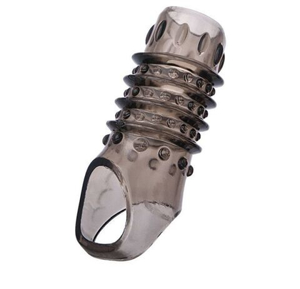 Открытая дымчатая насадка с точками и рёбрами toyfa xlover - 11,5 см.