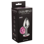 Металическая анальная пробка diamond sparkle с кристаллом