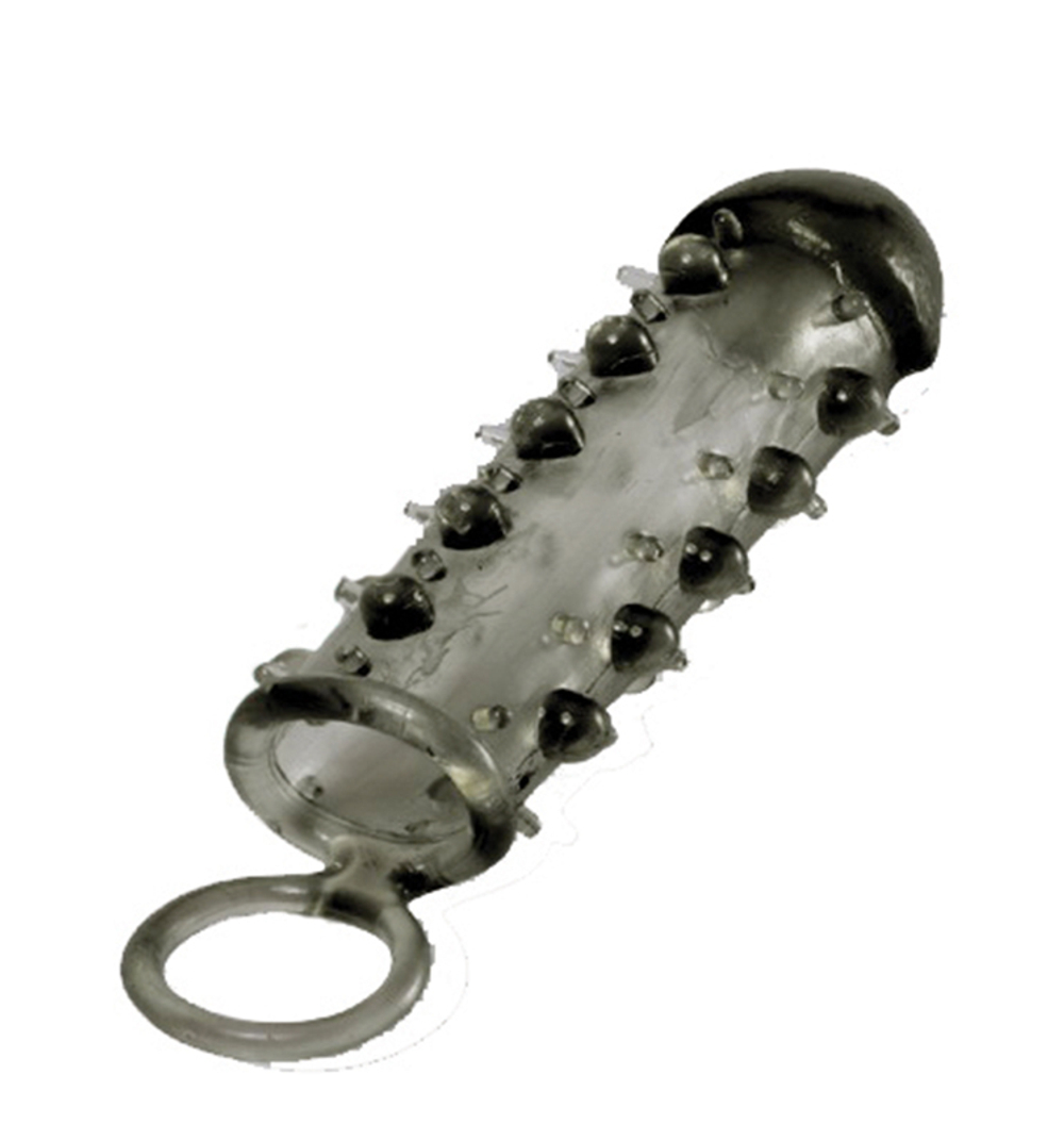 Стимулирующая насадка с закрытой головкой samurai penis sleeve black - 14,5 см.