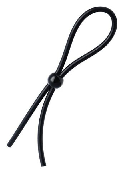 Черное лассо на пенис с одной бусиной