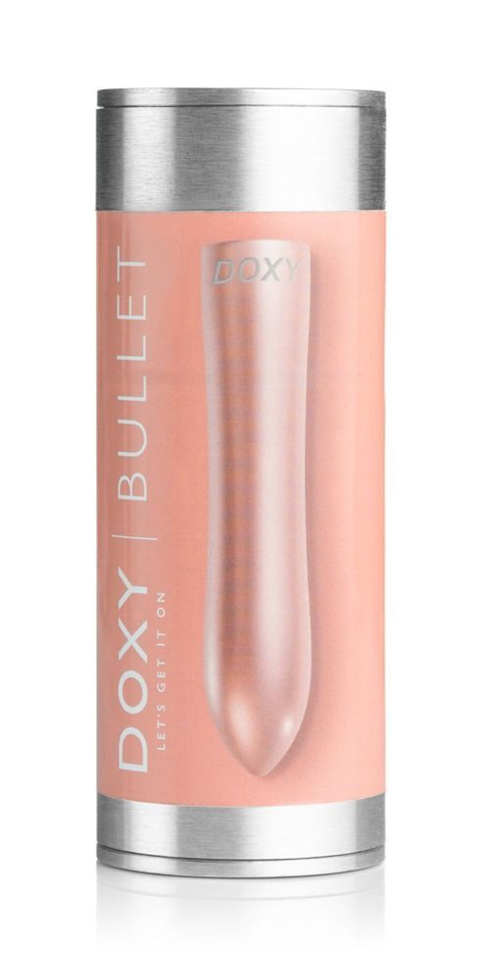 Розовая металлическая вибропуля doxy - 12 см.