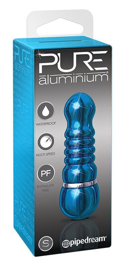 Голубой алюминиевый вибратор blue small - 7,5 см.