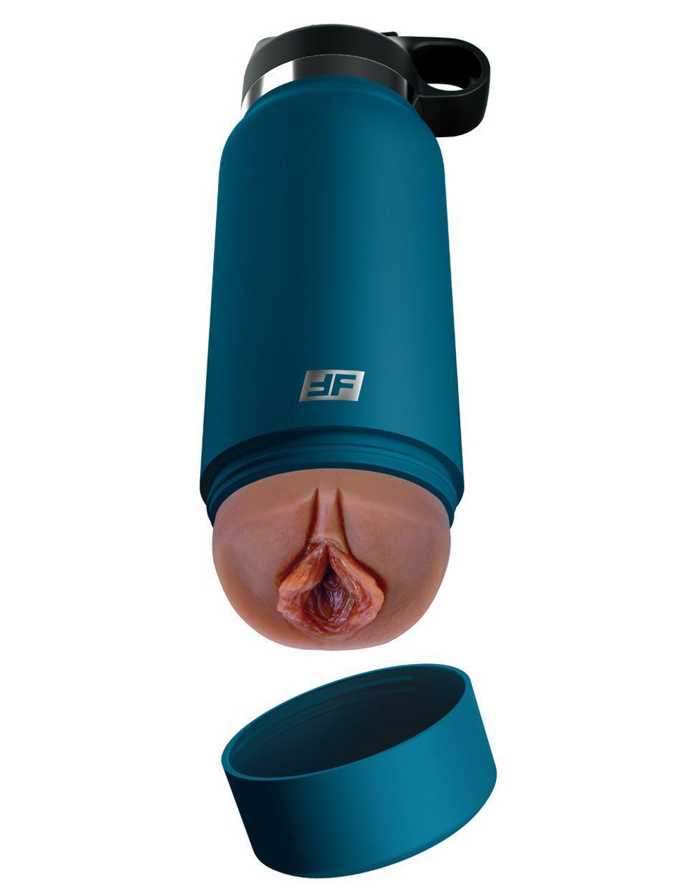 Смуглый мастурбатор-вагина в синей колбе f*ck flask