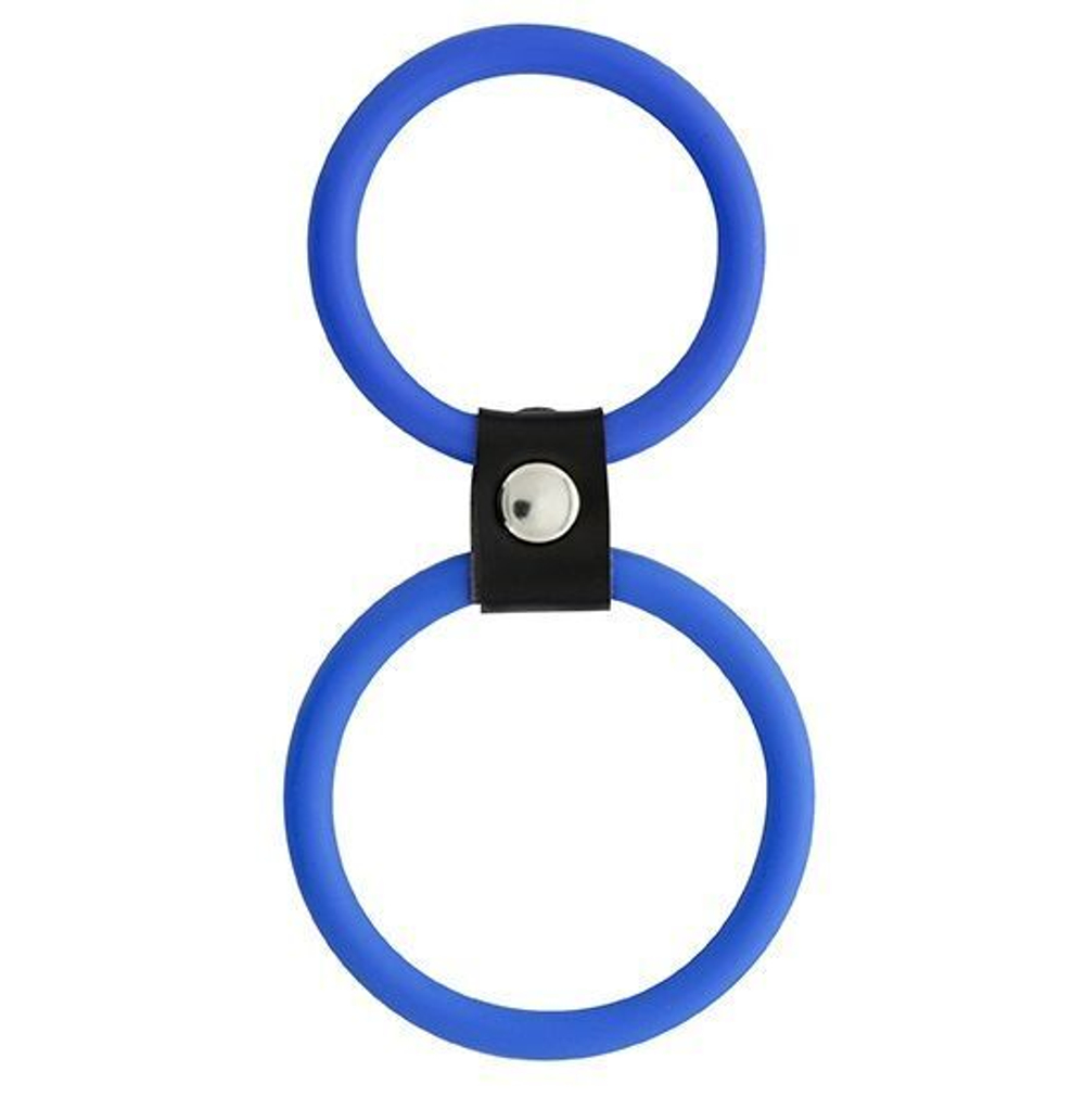 Синее двойное эрекционное кольцо dual rings blue