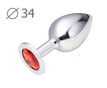 Коническая анальная втулка с кристаллом - 8,2 см.