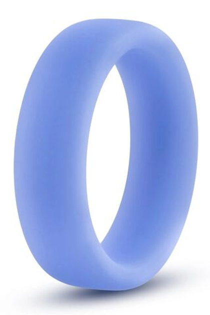 Голубое люминесцентное кольцо silicone glo cock ring
