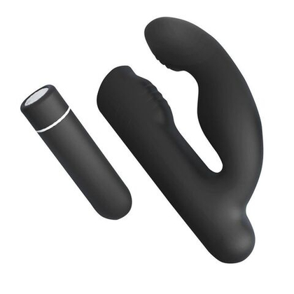 Черный вибромассажер gladiator - 10,7 см.