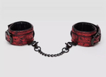 Красно-черные наручники reversible faux leather wrist cuffs