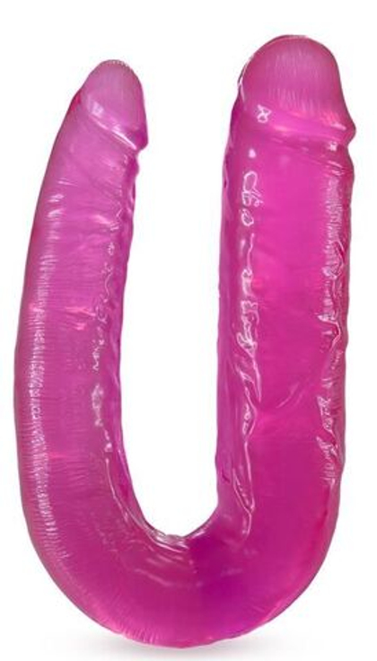 Розовый двусторонний фаллоимитатор double headed dildo - 45 см.