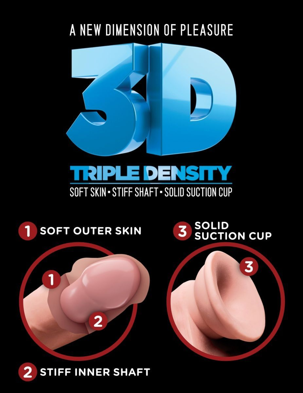 Телесный фаллоимитатор на присоске 7  triple density cock - 21 см.
