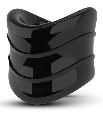 Черное эрекционное кольцо на мошонку beef ball stretcher snug x long