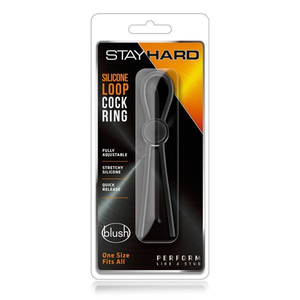 Черное силиконовое лассо на пенис silicone loop cock ring
