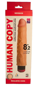Телесный вибромассажёр HUMAN COPY 8,2  - 21,6 см.