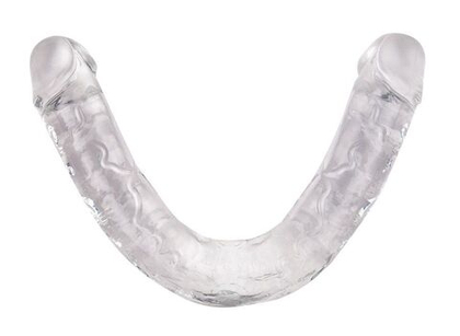 Прозрачный двусторонний фаллоимитатор infinity - 33,5 см.