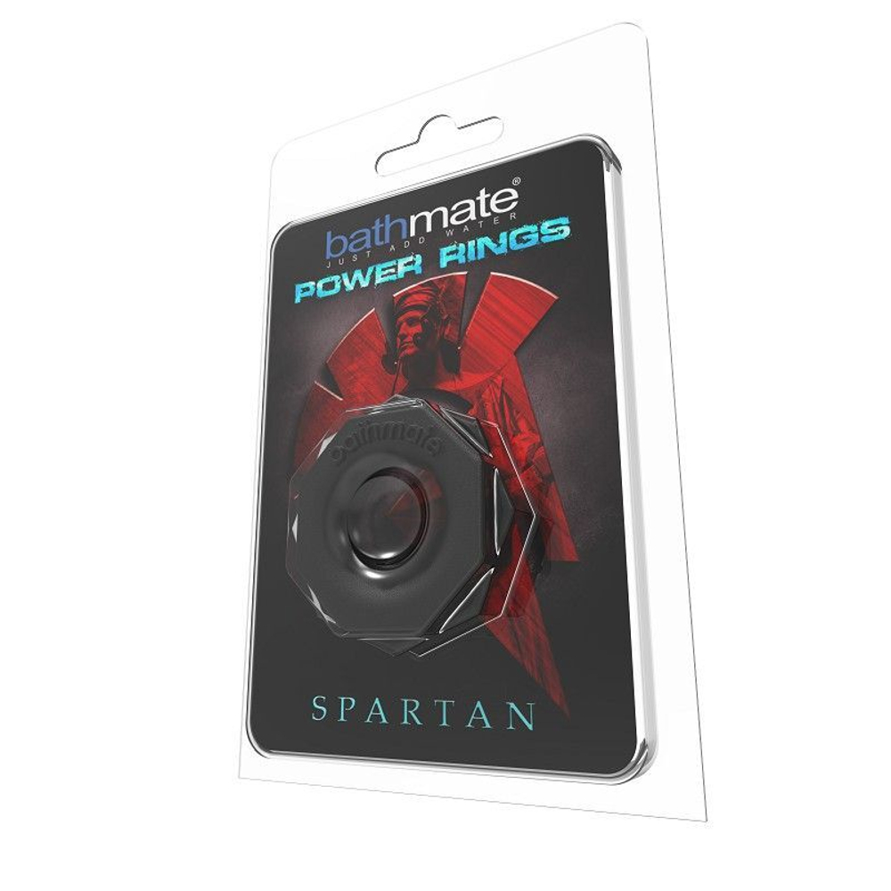 Чёрное эрекционное кольцо spartan
