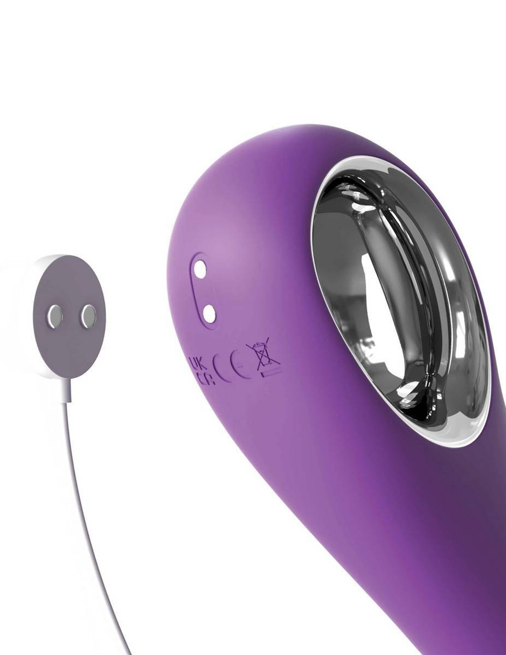 Сиреневый вибростимулятор с помпой и имитатором языка her ultimate pleasure pro