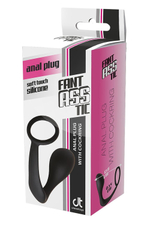 Черное эрекционное кольцо с анальной пробкой anal plug with cockring