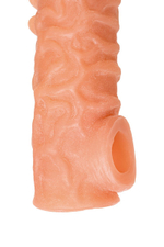 Телесная закрытая насадка с шершавой головкой cock sleeve 007 size l - 17,6 см.