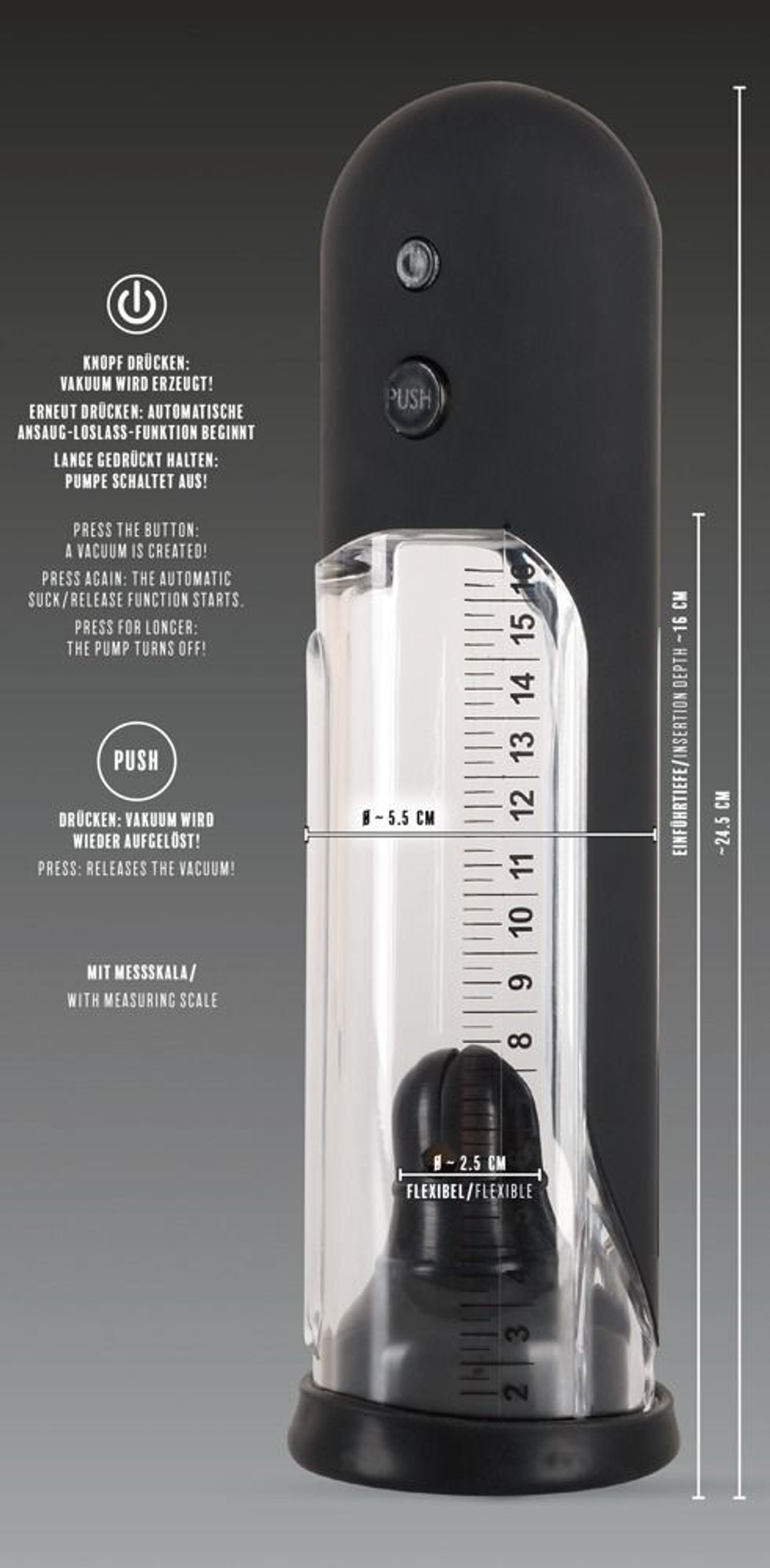 Автоматическая вакуумная помпа для пениса rebel automatic pump