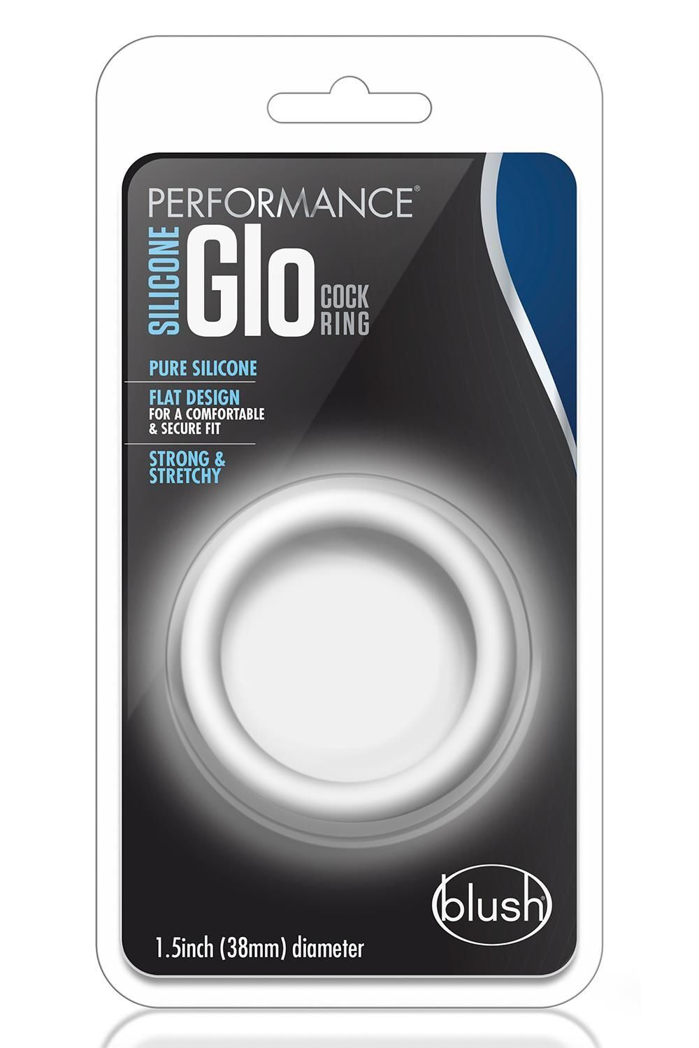 Белое люминесцентное эрекционное кольцо silicone glo cock ring