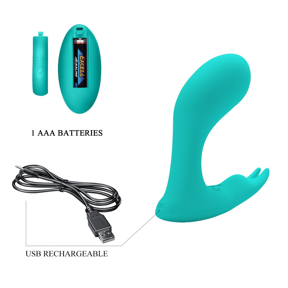 Бирюзовый стимулятор g-точки idabelle - 10,1 см.