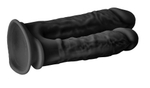 Черный анально-вагинальный фаллоимитатор double penetrator - 19,5 см.