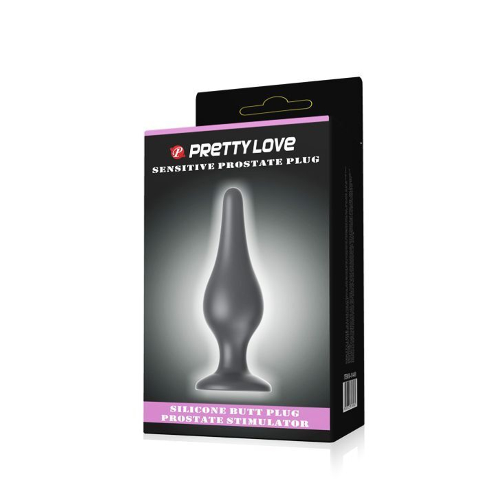 Анальная пробка на присоске среднего размера sensitive prostate plug - 14 см.