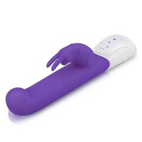 Фиолетовый вибромассажер для g-точки come hither g-spot rabbit - 24,5 см.