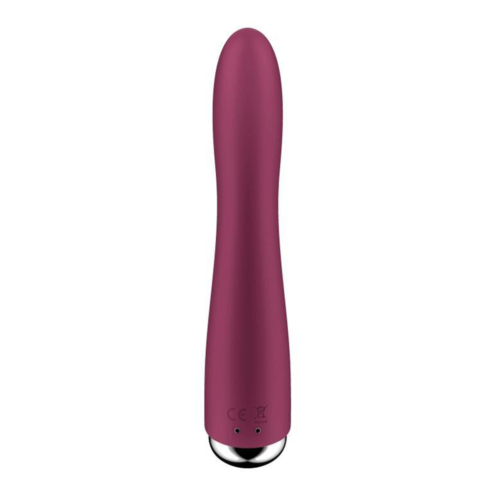 Малиновый вибратор-ротатор spinning vibe 1 - 18 см.