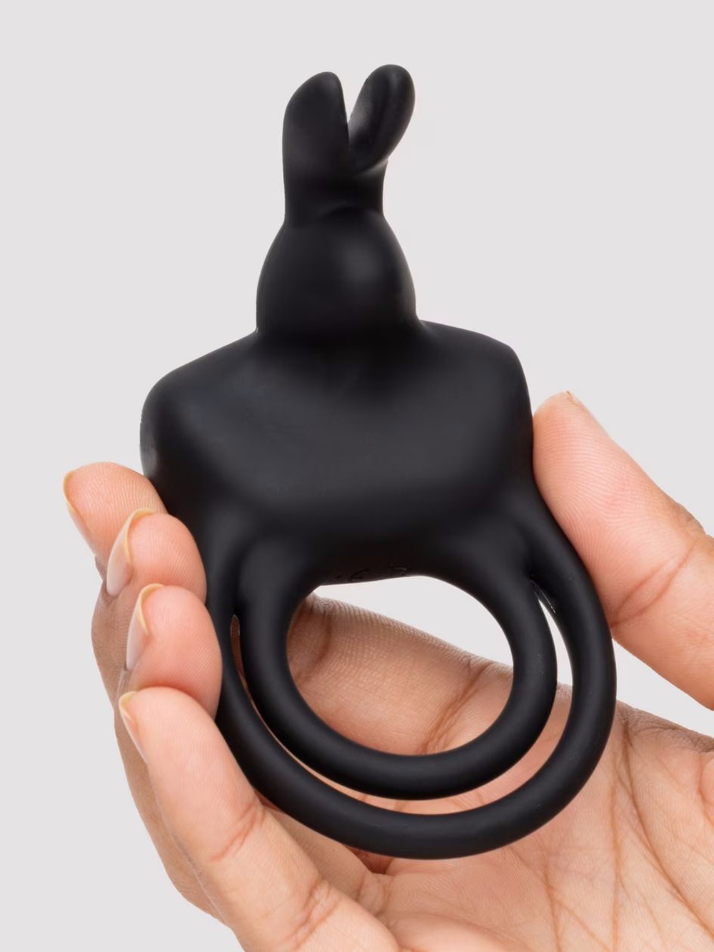 Черное эрекционное виброкольцо happy rabbit cock ring