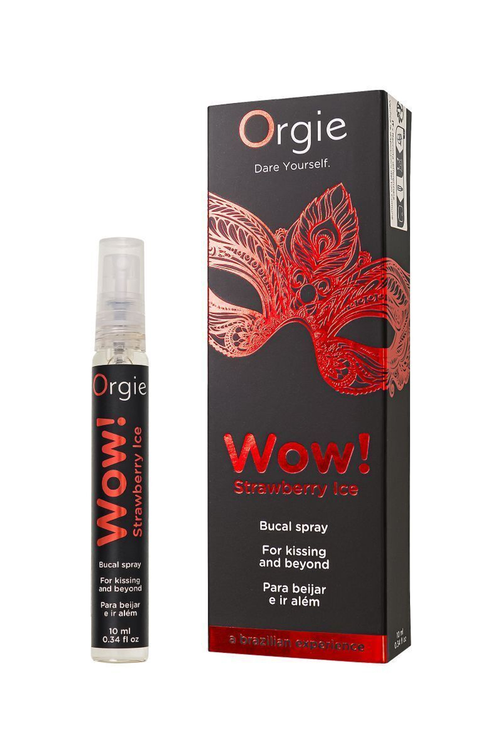 Оральный спрей Orgie Wow! Strawberry Ice Blowjob Spray с охлаждающим и возбуждающим эффектом - 10 мл.
