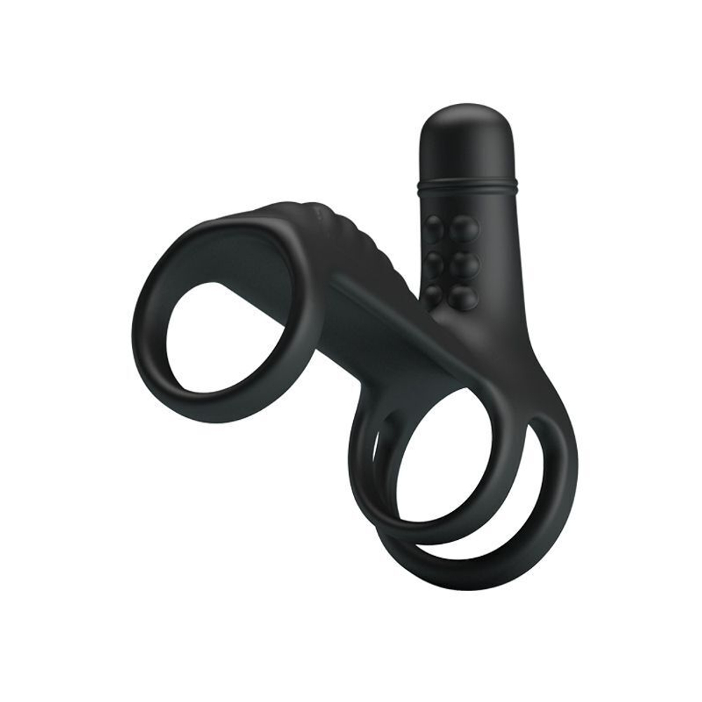 Черная вибронасадка на пенис vibrating penis sling