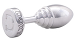 Серебристая анальная втулка Doxy Ribbed Butt Plug - 10,5 см.
