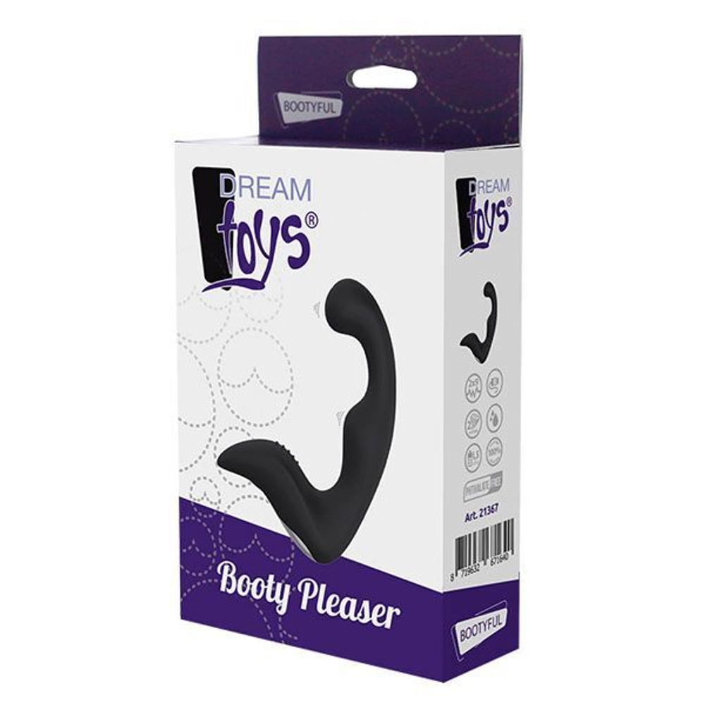 Чёрный перезаряжаемый массажёр простаты booty pleaser