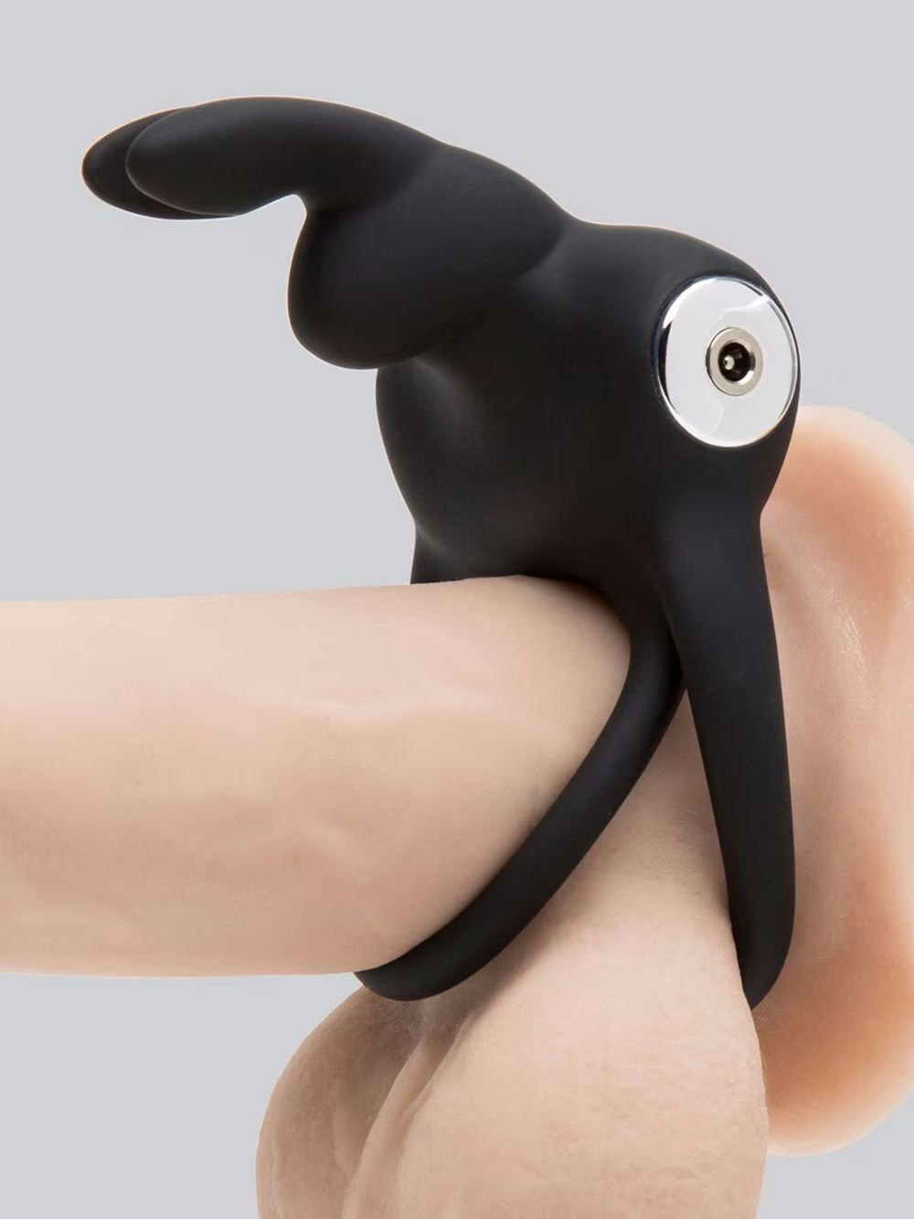 Черное эрекционное виброкольцо happy rabbit cock ring