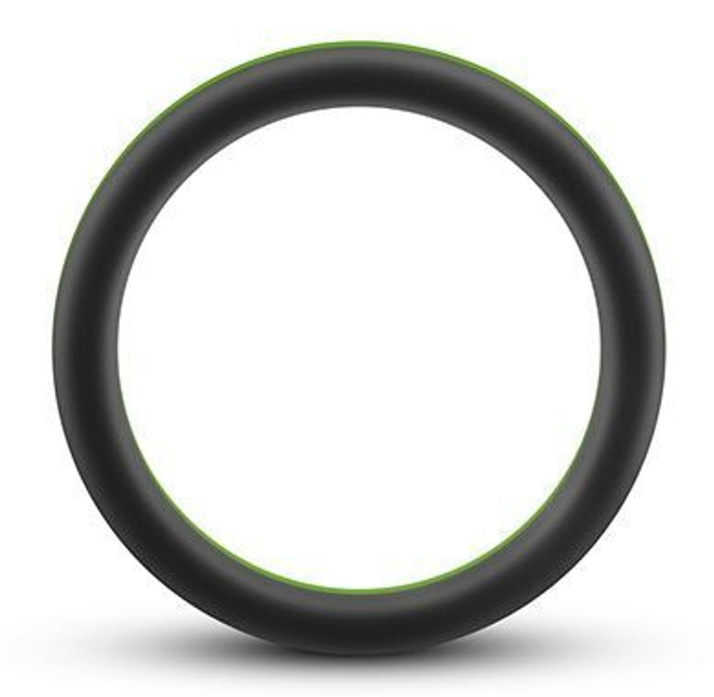 Черно-зеленое эрекционное кольцо silicone go pro cock ring