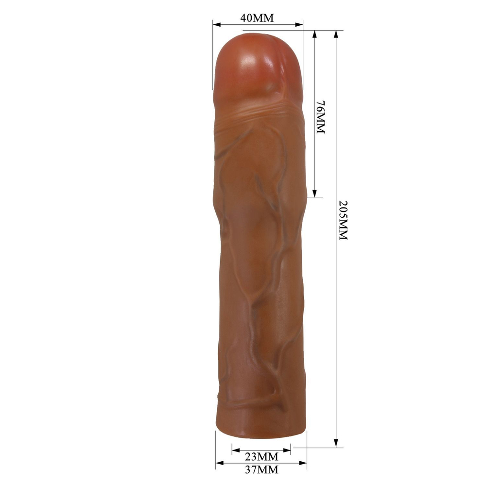 Коричневая насадка на пенис kylian - 20,5 см.