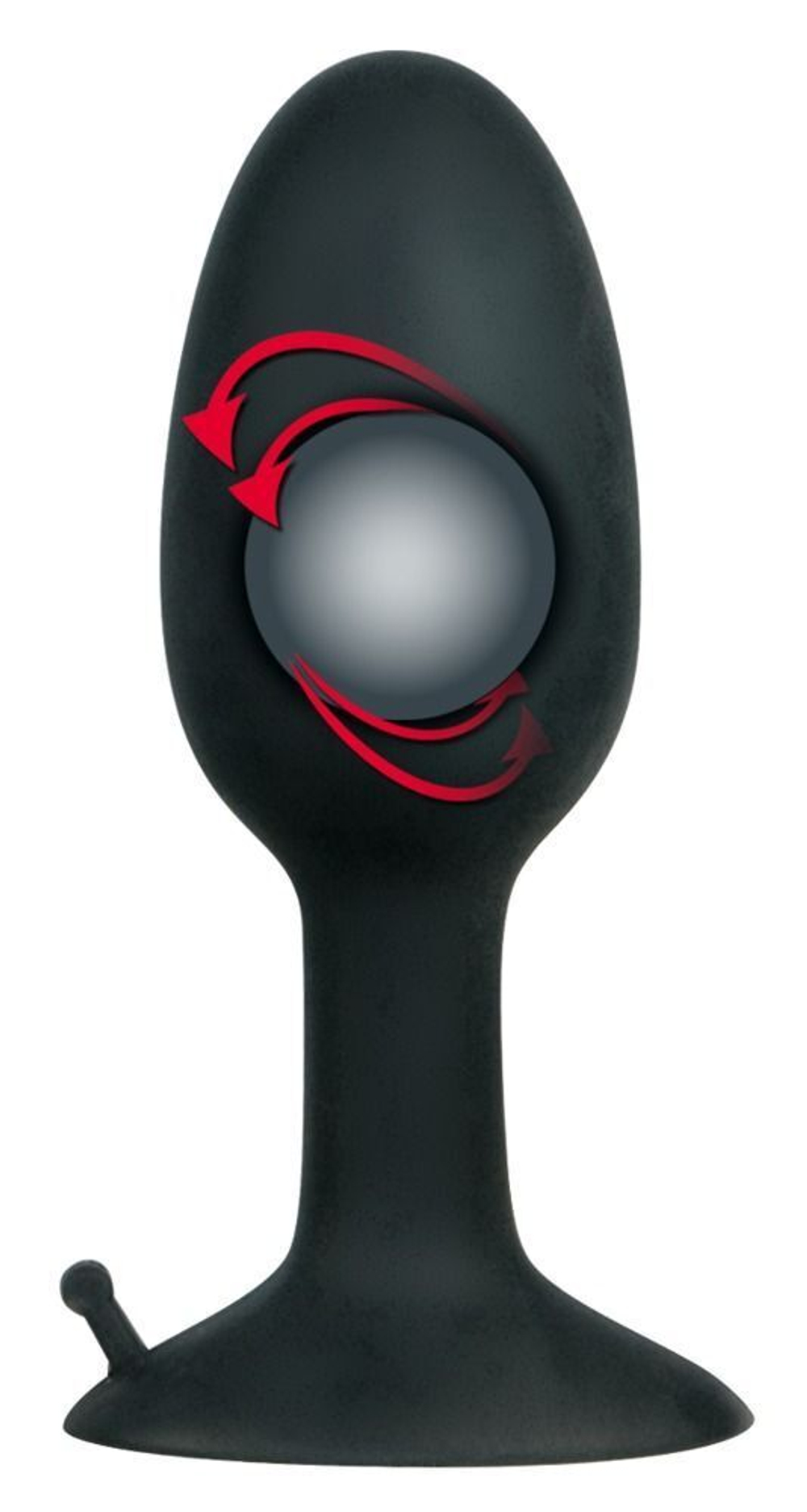 Полая анальная пробка с шариком Silicone Plug