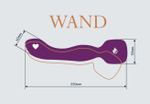Фиолетовый двусторонний вибромассажер Heating Wand с нагревом - 22 см.