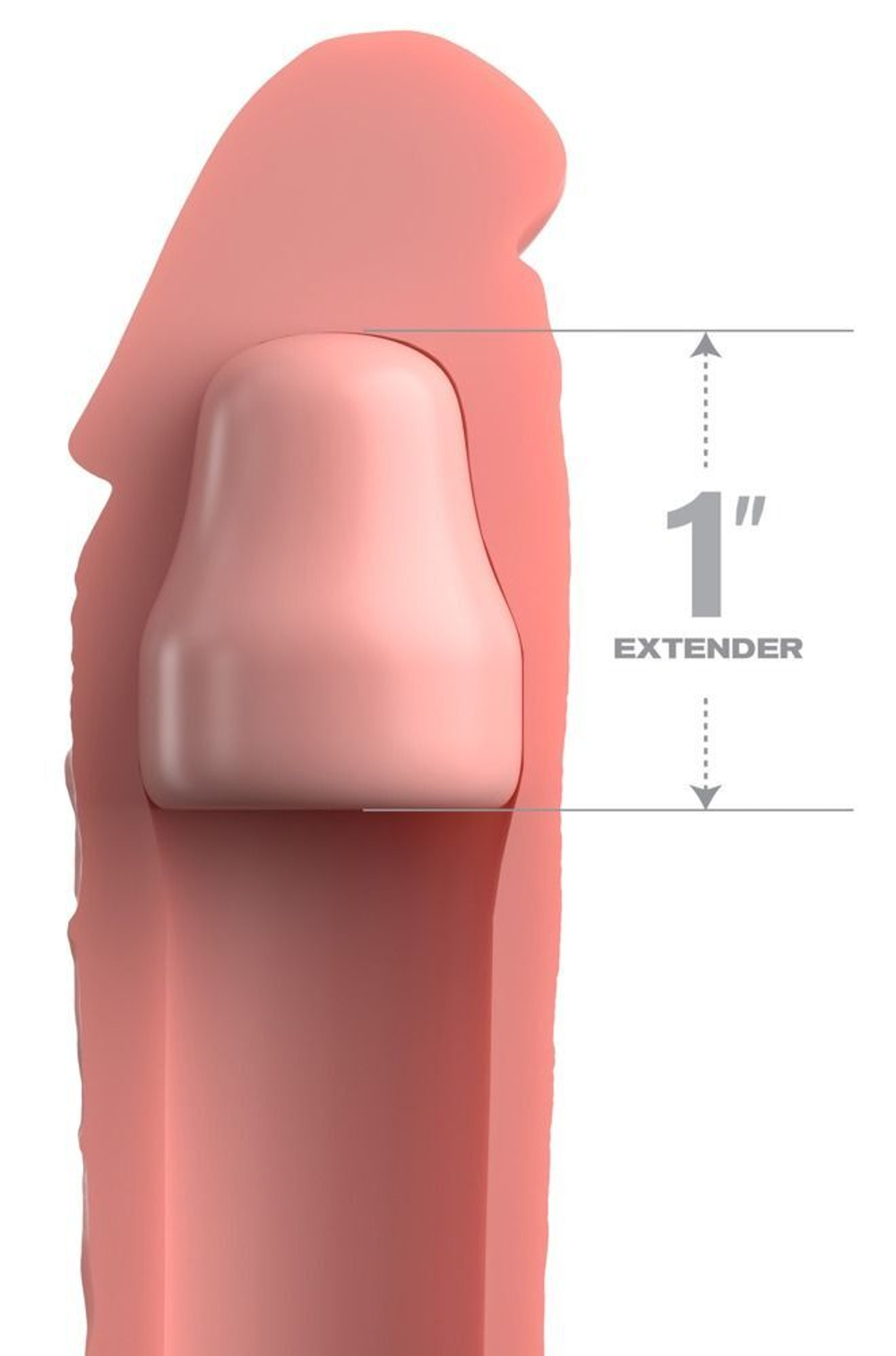 Телесная насадка-удлинитель 1 inch silicone x-tension - 17,8 см.