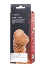 Телесная закрытая насадка с пучками шишечек cock sleeve 009 size l - 17,6 см.