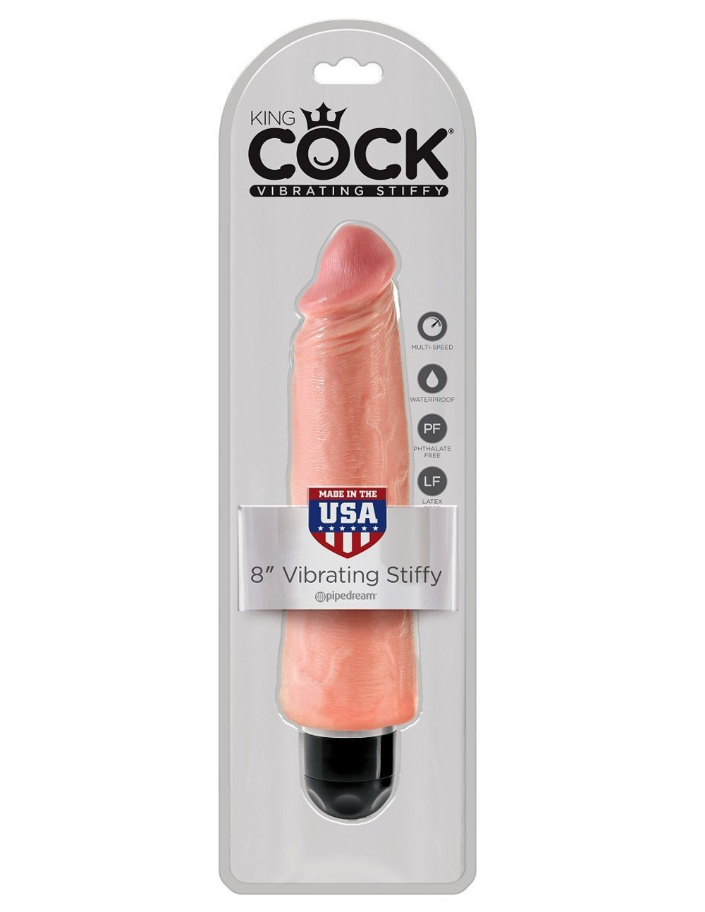 Телесный вибратор-реалистик 8  vibrating stiffy - 24,8 см.