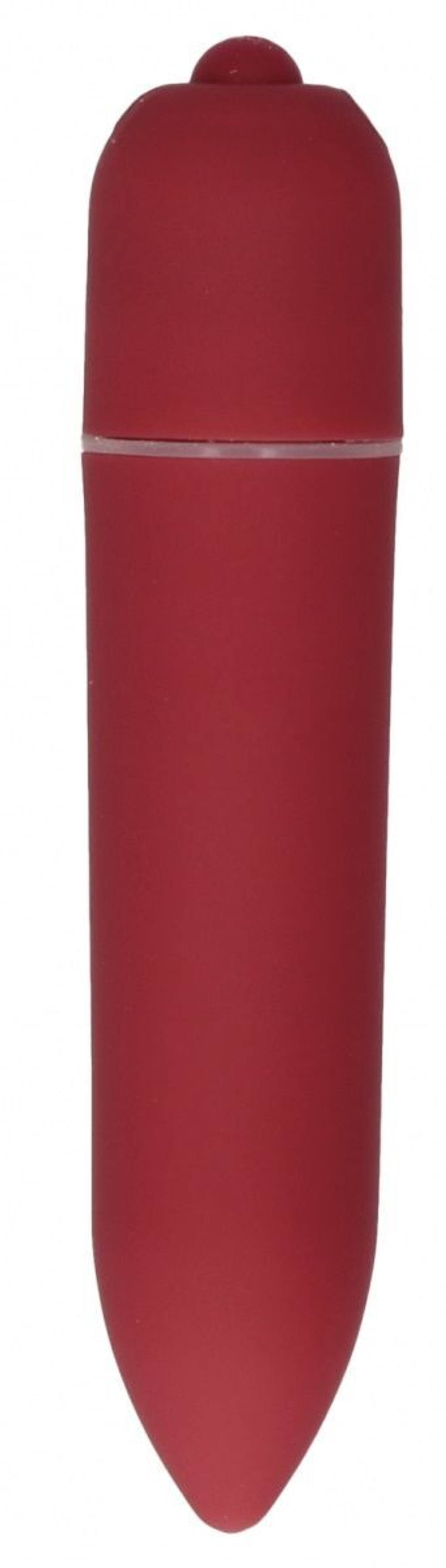 Красная удлинённая вибропуля power bullet black - 8,3 см.