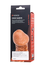 Телесная закрытая насадка с шершавой головкой cock sleeve 007 size m - 15,6 см.