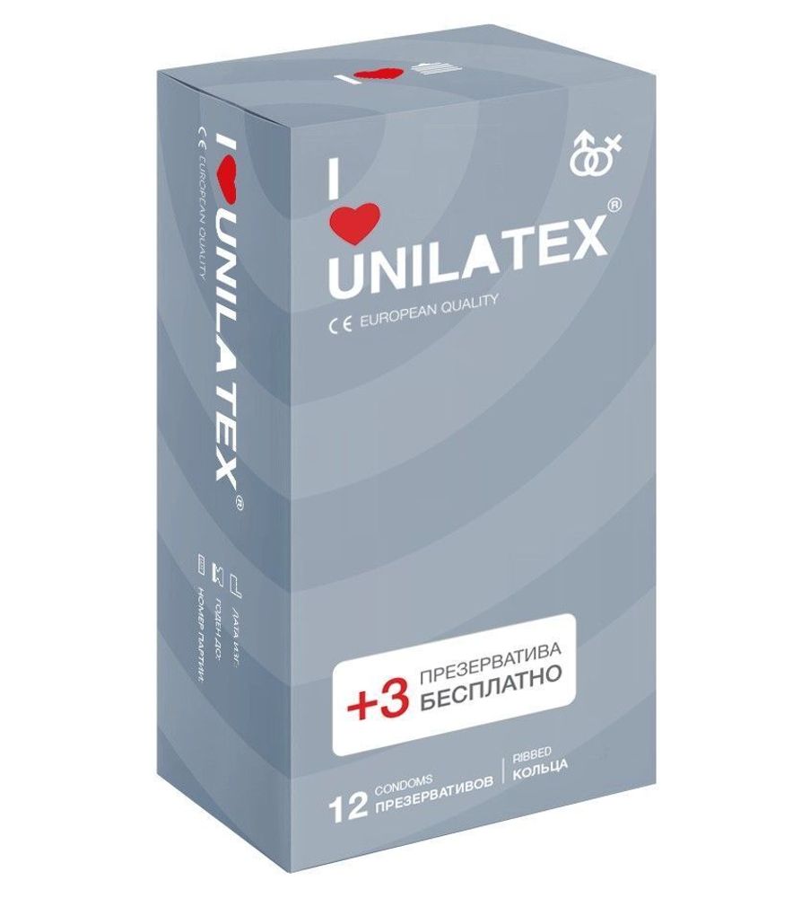 Презервативы с рёбрами Unilatex Ribbed