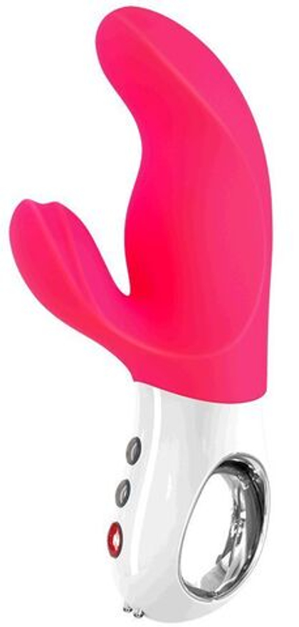 Вибратор с клиторальным отростком MiSS Bi - 17 см.