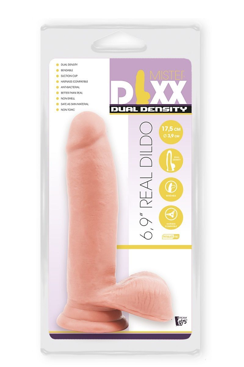 Телесный фаллоимитатор-реалистик dual density dildo - 17,5 см.
