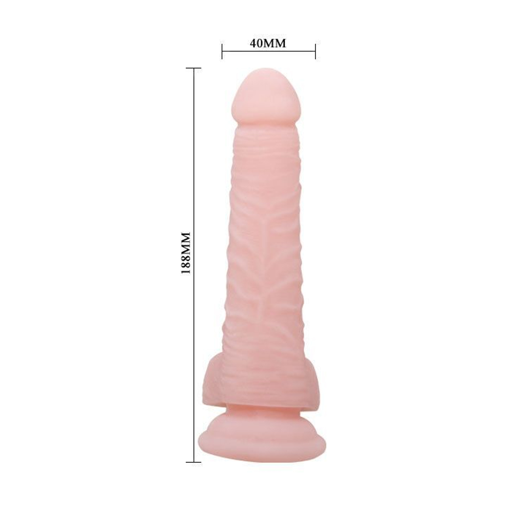 Телесный фаллоимитатор с присоской super dildo - 18,8 см.