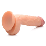 Телесный фаллоимитатор на присоске 8.25  dildo with balls - 22,8 см.