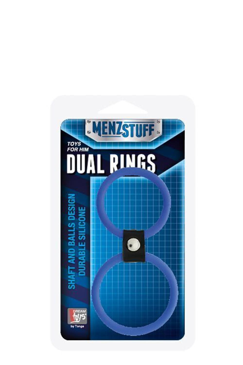 Синее двойное эрекционное кольцо dual rings blue